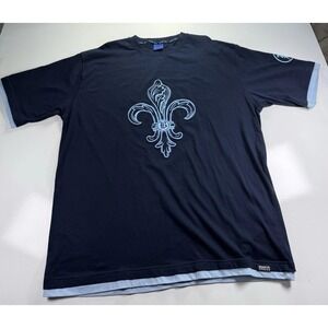 Y2K Brooklyn Xpress T-Shirt Men XXL Navy blue Fleur De Lis Streetwear tee